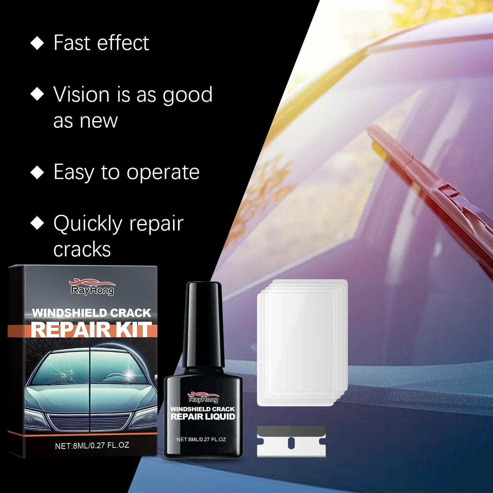 The Universal Windshield Repair Tool for Repairing Cracks Can Provide A Clear View of The Tools Used in Car Windshields