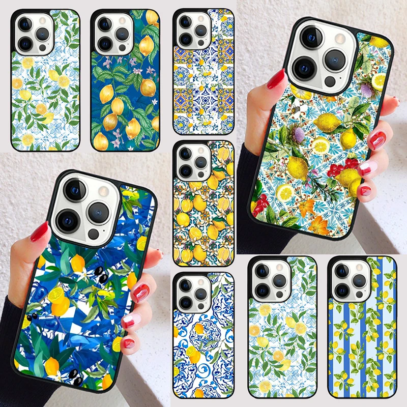 Mediterranean Lemon cover For iPhone 15 16 13 12 11 14 Pro Max Mini Max SE 2020 7 8 6S Plus Phone Case