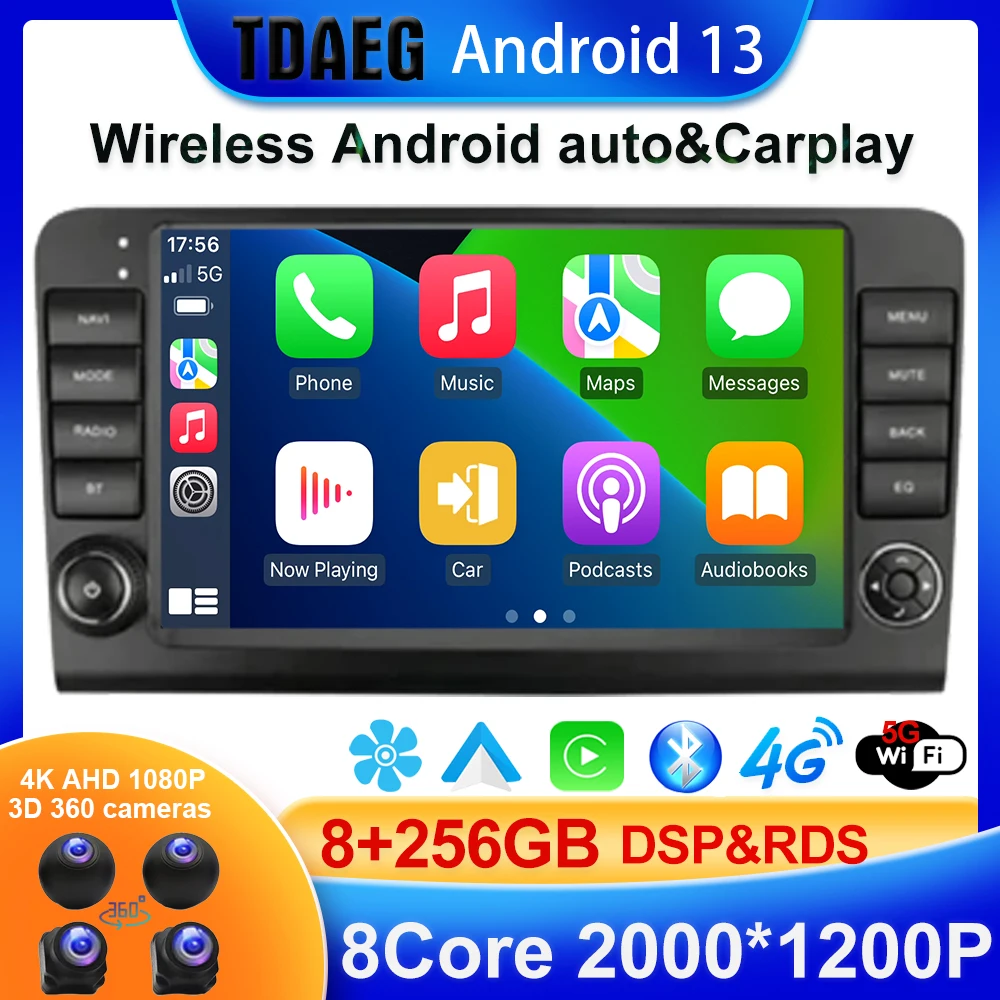 

Android 13 8GB+256GB 9" Car Radio Carplay For Mercedes Benz M-Class W164 GL-Class X164 ML GL Auto DSP QLED GPS Multimedia Player