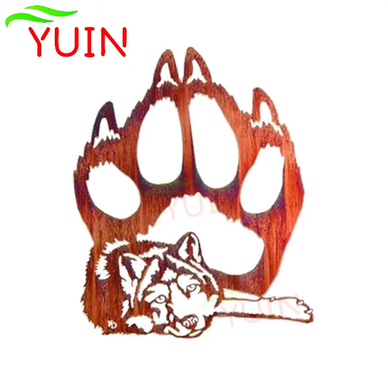 

Funny Lying down Wolf Car Sticker Fashion Paw Print Animal Decals Personality Decorative Accessories Waterproof Decal 13*11cm