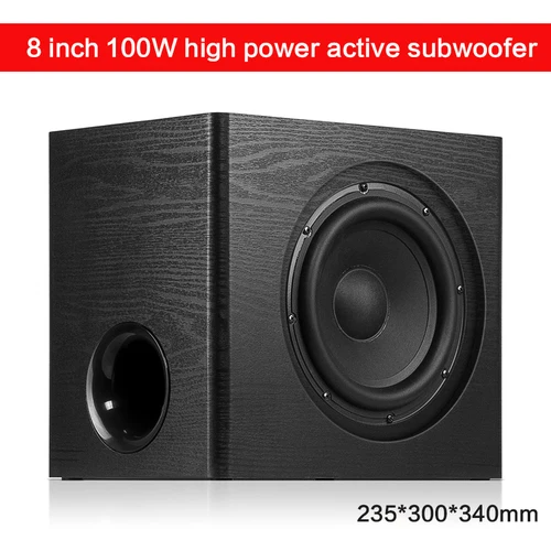 8 인치 100W 고출력 액티브 서브 우퍼 W-86 HiFi 서브 우퍼 홈 시어터 홈 오디오 에코 갤러리 TV 컴퓨터 무대 스피커