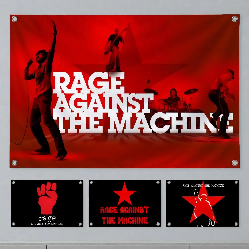 Bold Band Rage Against the Machine Flags Wall Hanging Banner Indoor Outdoor Party Home Wall Decor Backdrop