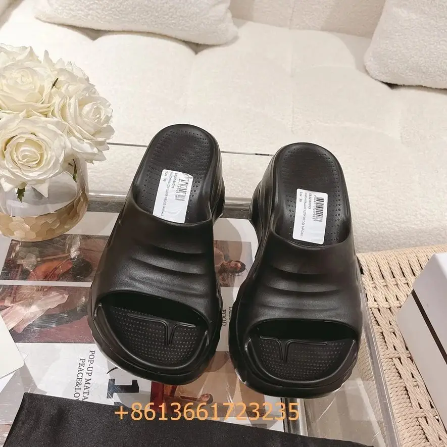 Shiny Patent Leather Platform Women Slippers Slip On 10 Cm Wedges Summer Fashion Newest Sandals Open Toe Solid Slides