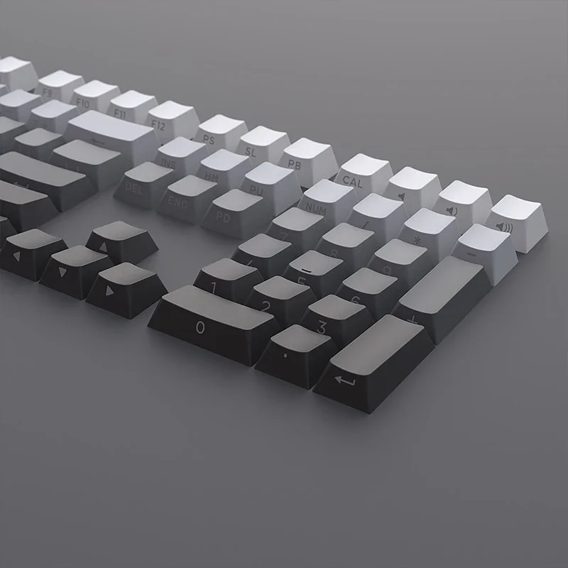 Keycaps per tastiera meccanica con tasti meccanici a emissione di luce con incisione laterale sfumata Polar Day 133 tasti realizzati in Pbt + pc