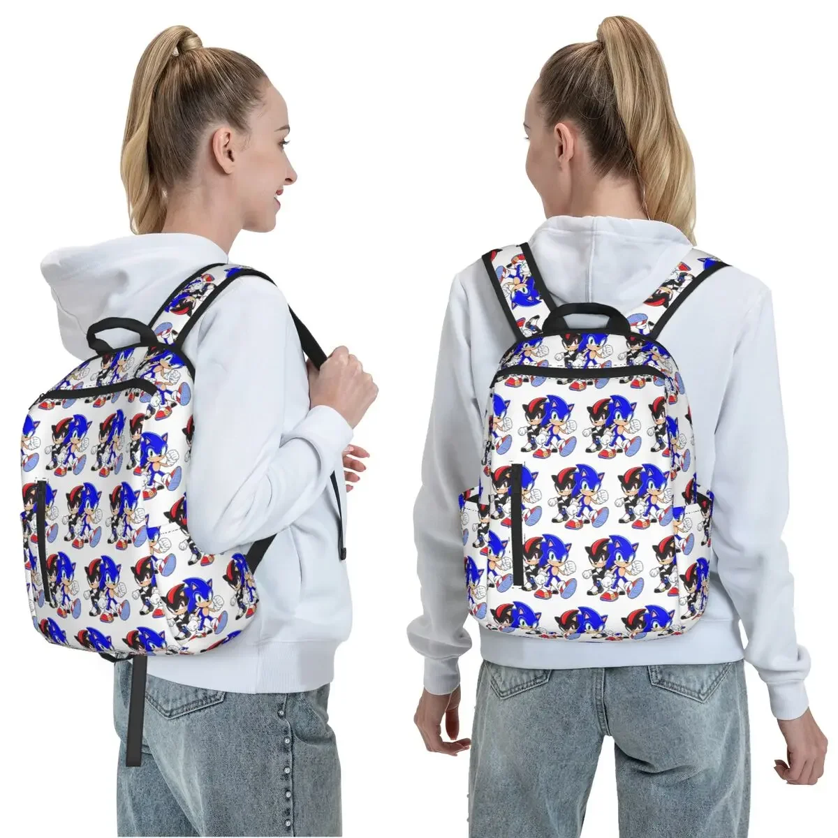 Sonic Shadow Cartoon The Hedgehog  Backpack Daypack Boys Girls BookBag School Bag Shoulder Bags for Men Women