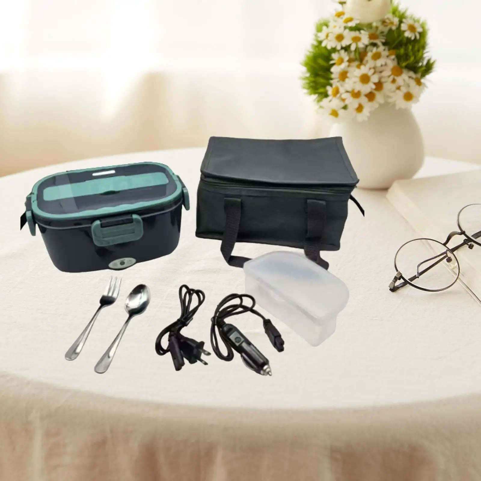 

Electric Heating Lunch Box 1.8L Portable Food Warmer for Office Outdoor Work