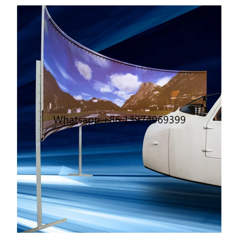 Immersive 220 Degree FOV Curved Projection Screen Flight Simulator Screen, 5m Diameter