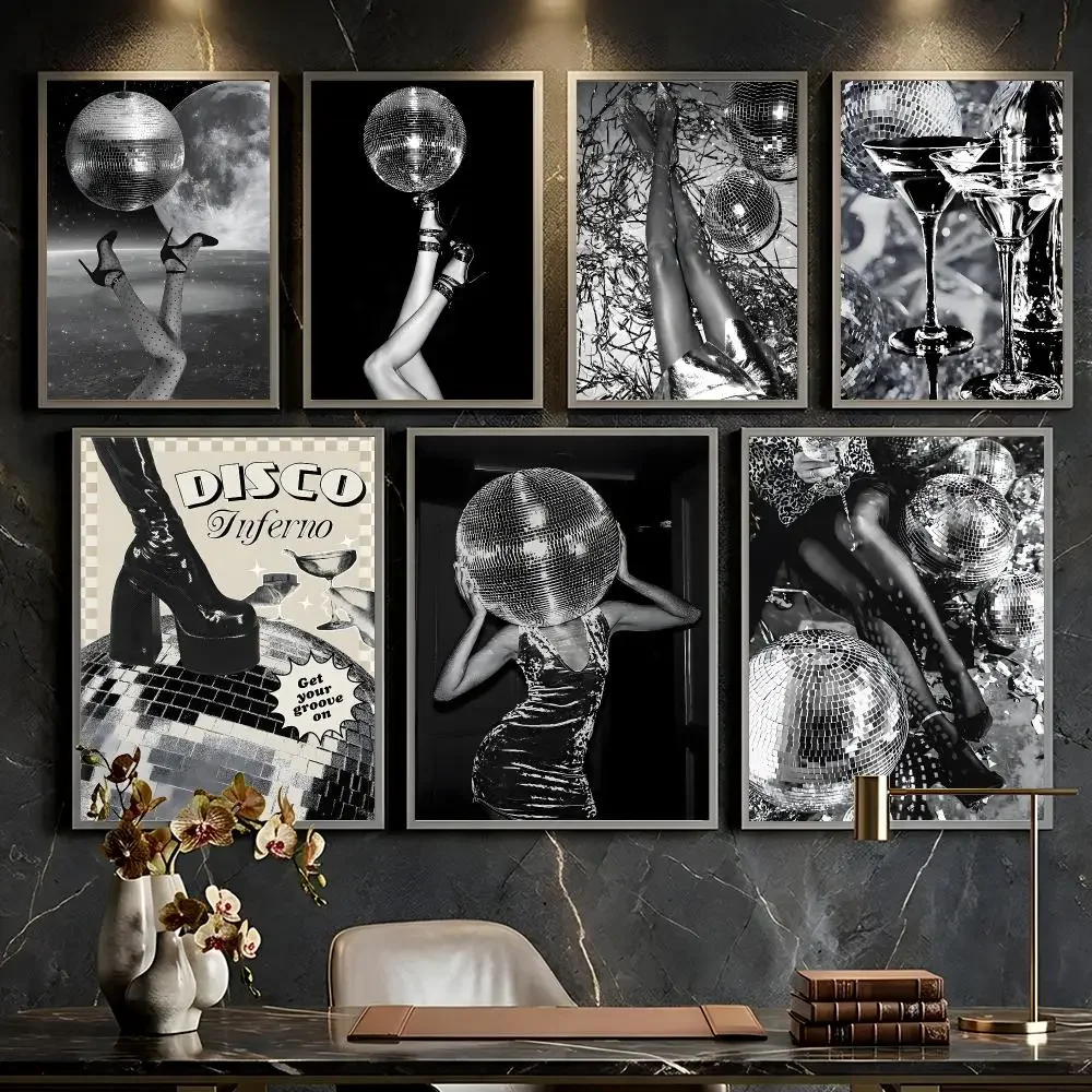 Sparkly Disco Ball Print Poster --HD-- Self-Adhesive Waterproof High-Toughness Universal Wall Decor