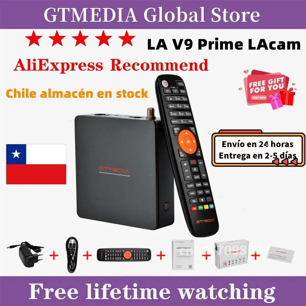 GTMEDIA V9 Prime LACAM Satellite Receiver Support IKS LAcam Release 70W/61W List DVB-S/S2/S2X Decoder Tuner Built In WIFI TV Box