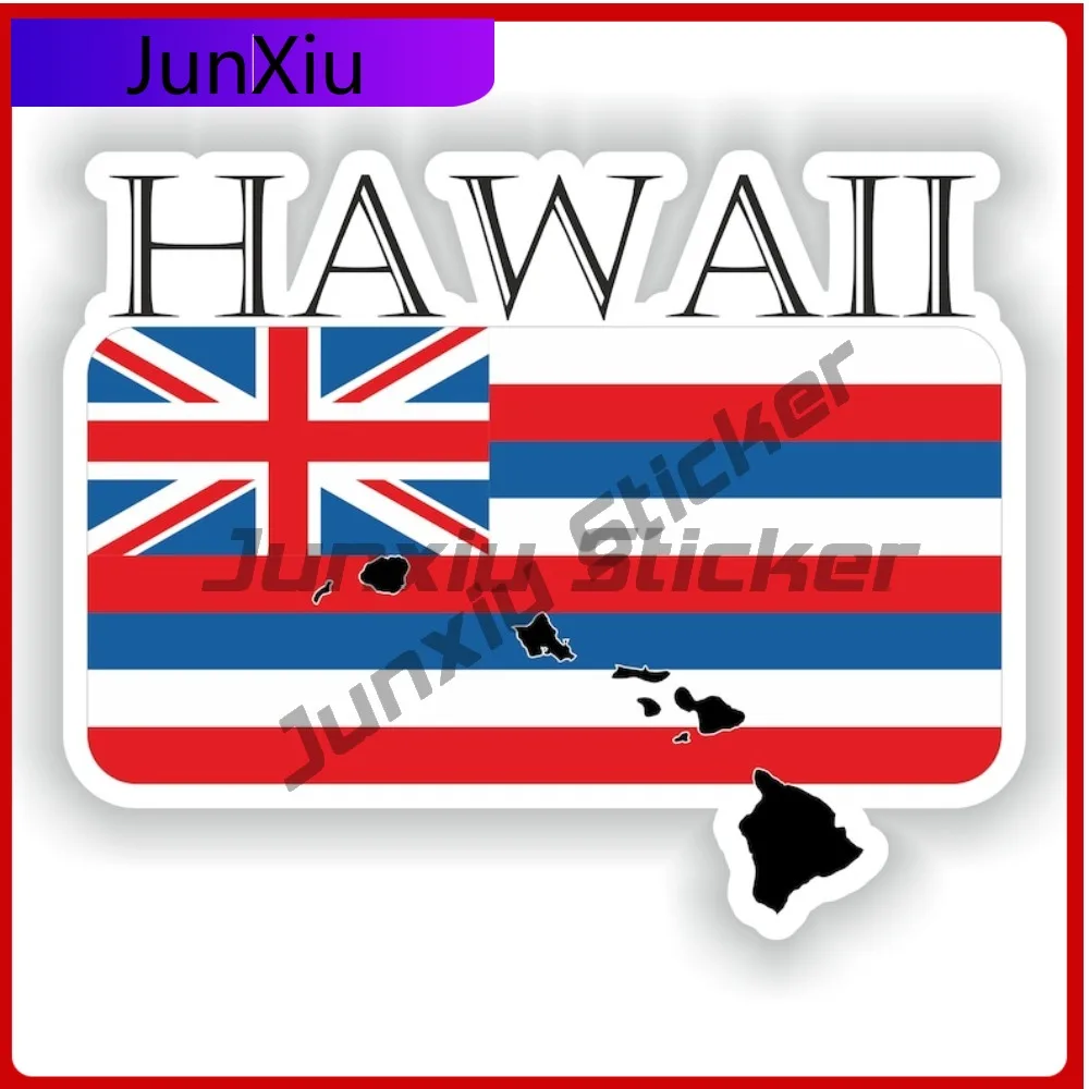 Hawaii Usa Funny Boat UV Resistant Decal Decoration Cool Outline Cute Shape Durable Sticker Anti Scratch Wall Funny Badge