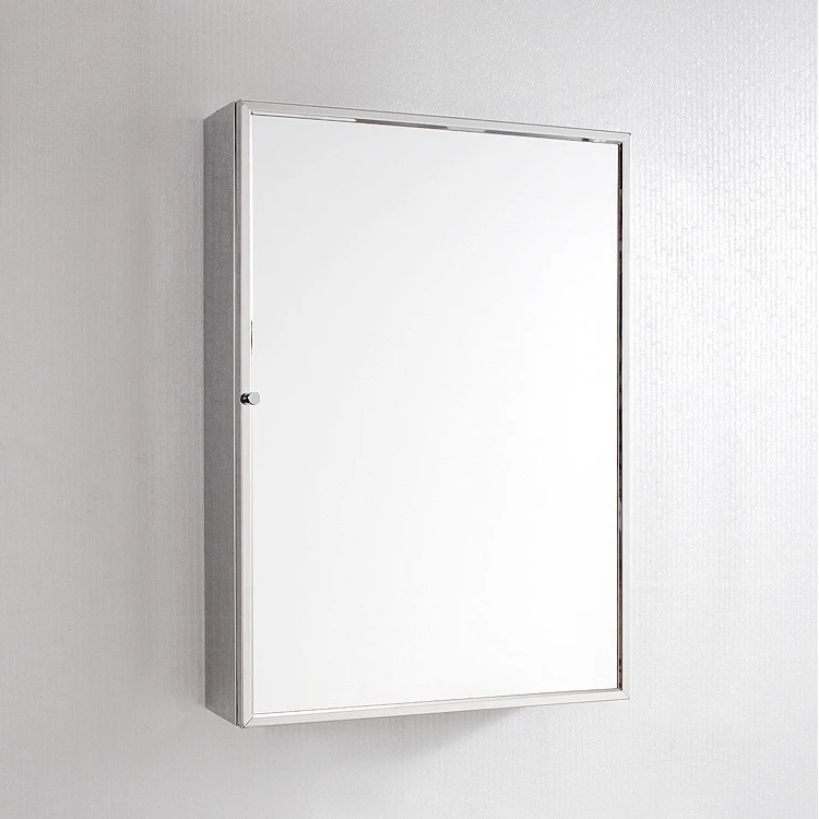 Modern Wall-Mounted Stainless Steel Bathroom Mirror Cabinet, Thickened Rustproof Cabinet with Hidden Storage for Toiletries