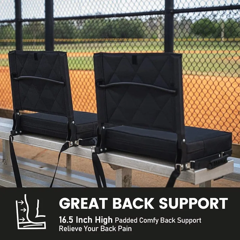 Stadium Seats for Bleachers with Back Support, Padded Portable Folding Comfort Stadium Chair with Shoulder Strap, home.