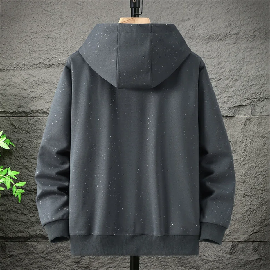 11XL Plus Size Zippered Hoodie Men Star Glitter Hoodie Jacket Spring Autumn Fashion Casual Black Hoodie Zipper Male