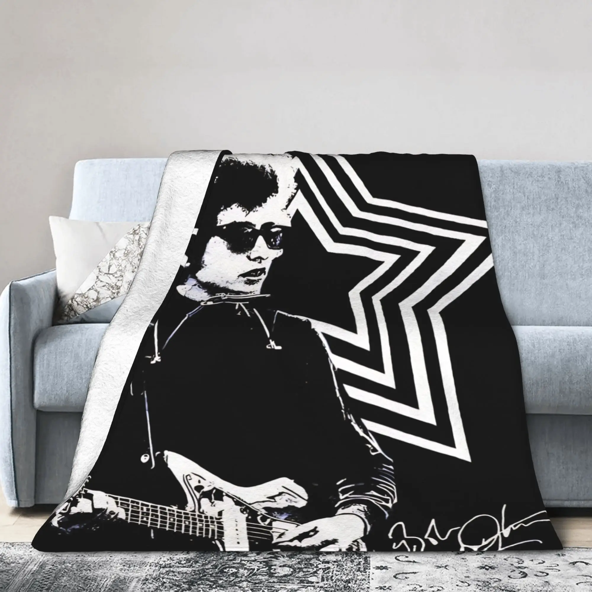 Bobs Dylans Singer Flannel Blanket  Funny Throw Blankets for Home 125*100cm Rug Piece