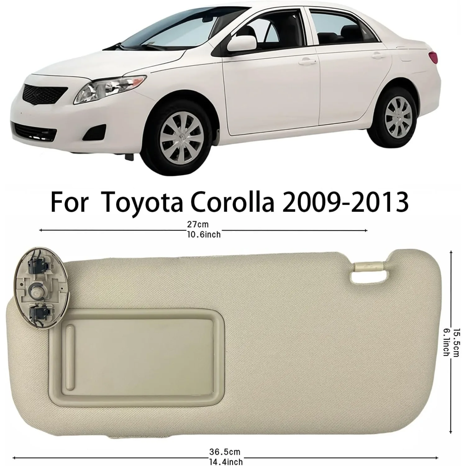 

Car Interior Left Side Right Side Sunvisor For Toyota Corolla 2008 2009 2010 2011 2012 Front Sun Visor Panel Replacement Parts