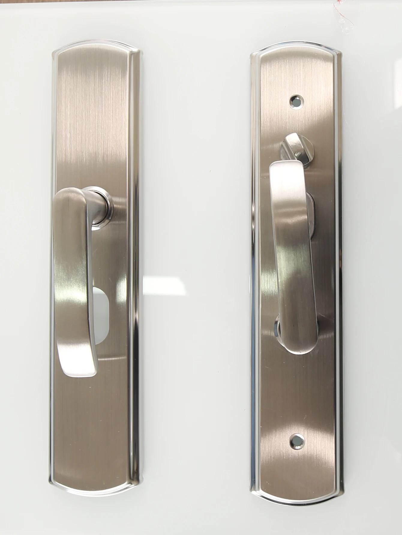 Einteiliger Edelstahl Silber Türgriff, in voller Länge 23,3 cm Badezimmer türschloss Universal schlüssel lose Badezimmer Haushalts schlösser