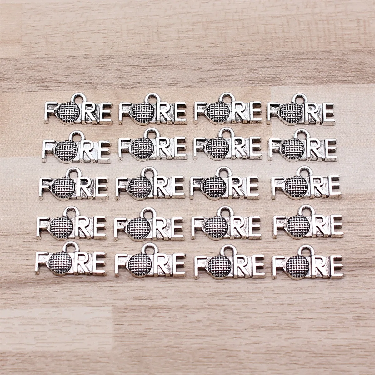 IFOCUS 20pcs/Lot Golf Fore Charms For DIY Jewelry Making Zinc Alloy 8x16mm/0.31x0.63inch