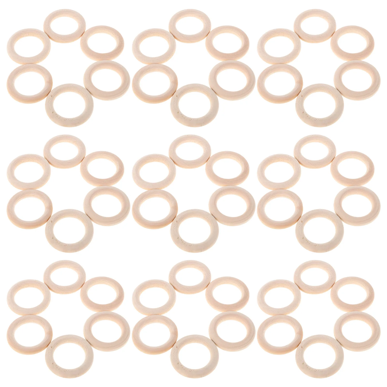

80pcs Wooden Craft for Macrame Blank Making Kit Unfinished Hoops Solid Wood Rounds Jewelry Pendant Connectors