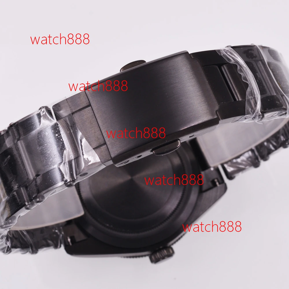 39 مللي متر ساعة سوداء حافظة الياقوت الزجاج حاوية من الفولاذ المقاوم للصدأ صالح NH34 NH35 NH36 PT500 ETA2824 ساعة يد تعمل بالحركة اكسسوارات