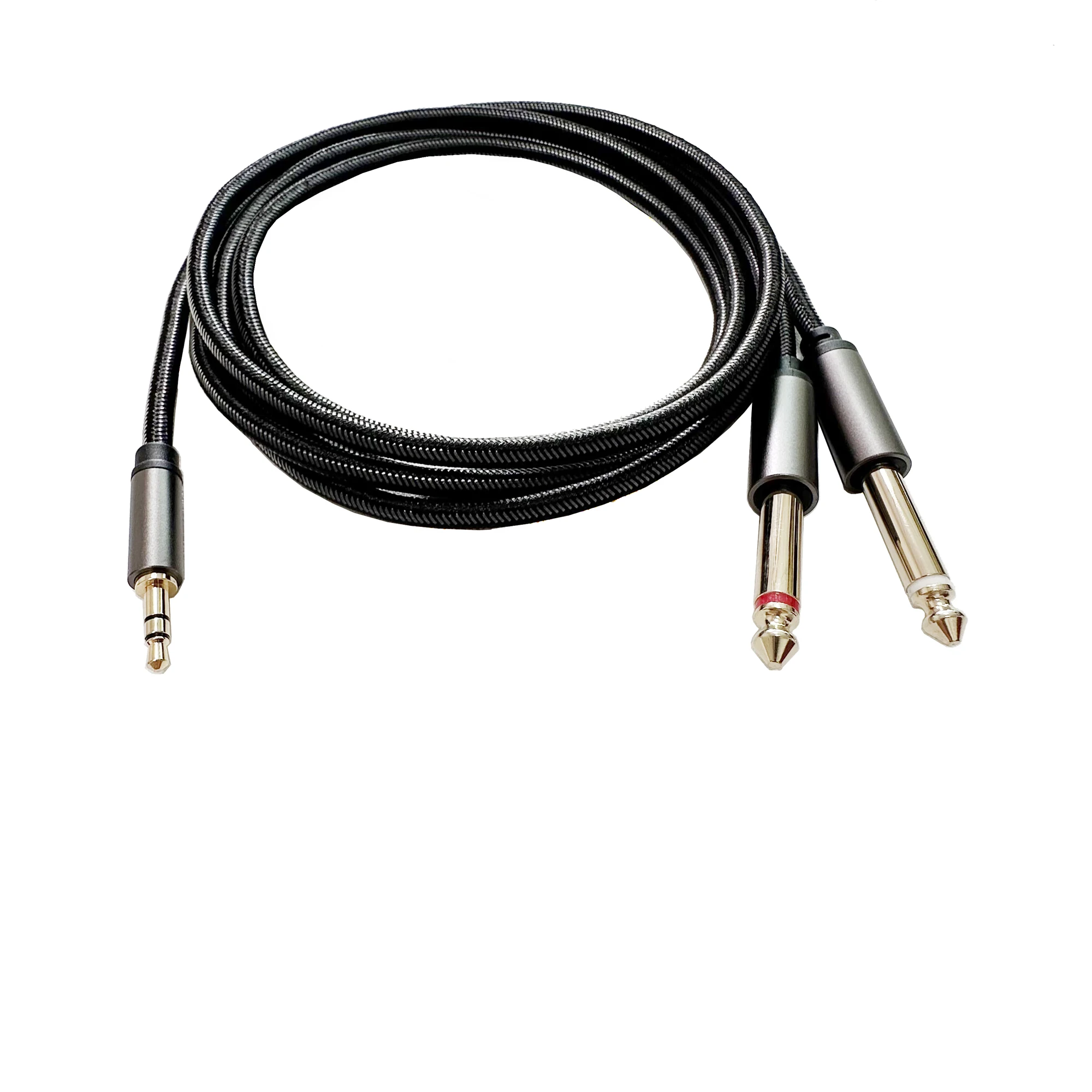 

3.5mm TRS to Dual 6.35mm 1/4 TS Mono Y-Splitter Audio Cable Adapter