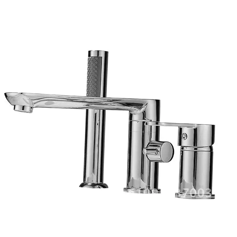 Bathtub Faucet Gold/Black/Chrome Bath and Shower Showe 3 Hole Basin Water With Mixer Widespread Hot &Cold Hand Head Tap