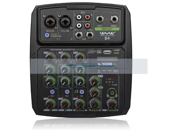 Phone live broadcast sound card home music production 4 channels mini audio mixer