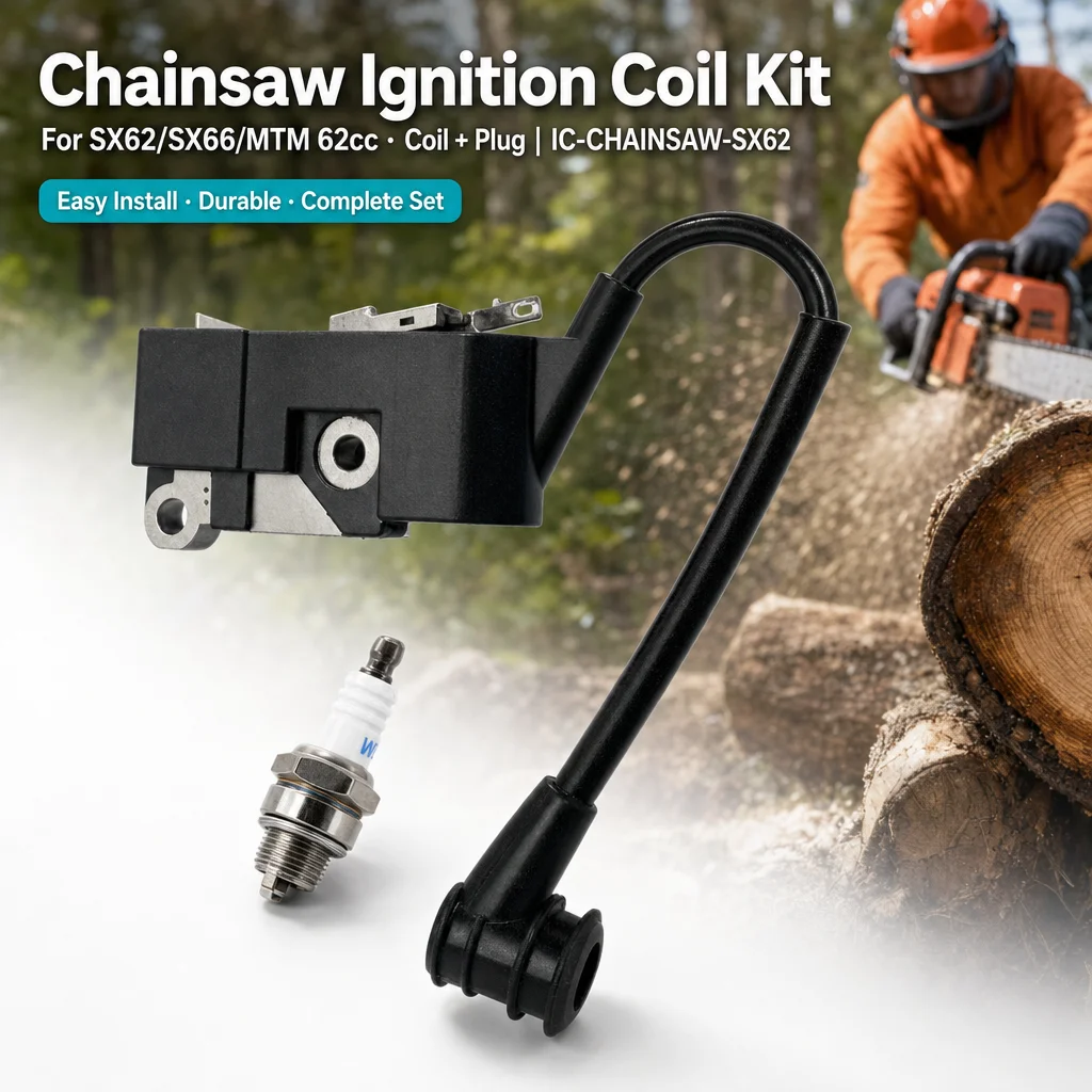 Ignition Coil for SX62 SX66 62cc 66cc Chainsaw MTM 45cc 52cc Jon Cutter Chain Saw Engine Metal Plastic Replacement Part