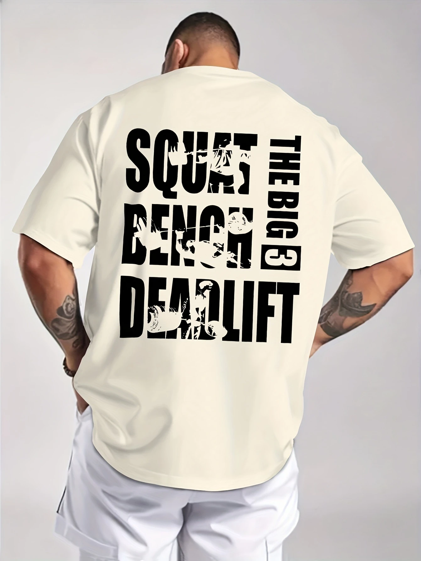 Squat Bench Deadlift THE BIG 3 Men's T Shirt Fitness Cotton Tee Casual Oversize O-Neck Summer Spring Loose Top Streetwear Trendy