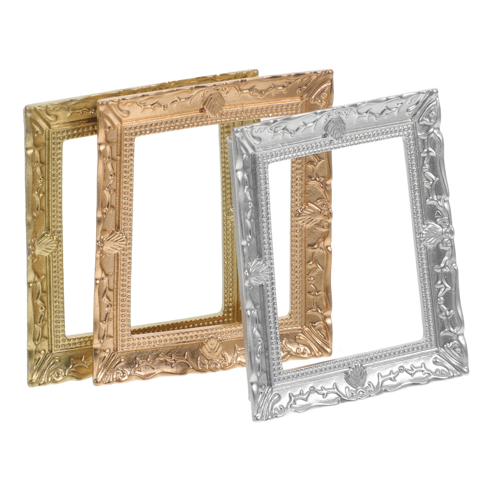 3 Pcs Accessories Miniature Photo Frame Collage Picture Frames Resin Furniture for Dollhouse