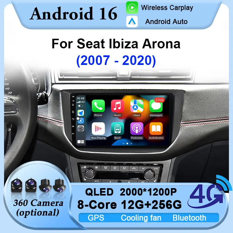 9'' Android 16 Head Unit For Seat Ibiza Arona 2007-2020 Carplay Auto GPS Car Radio Stereo Multimedia BT Player 8 core Navigation