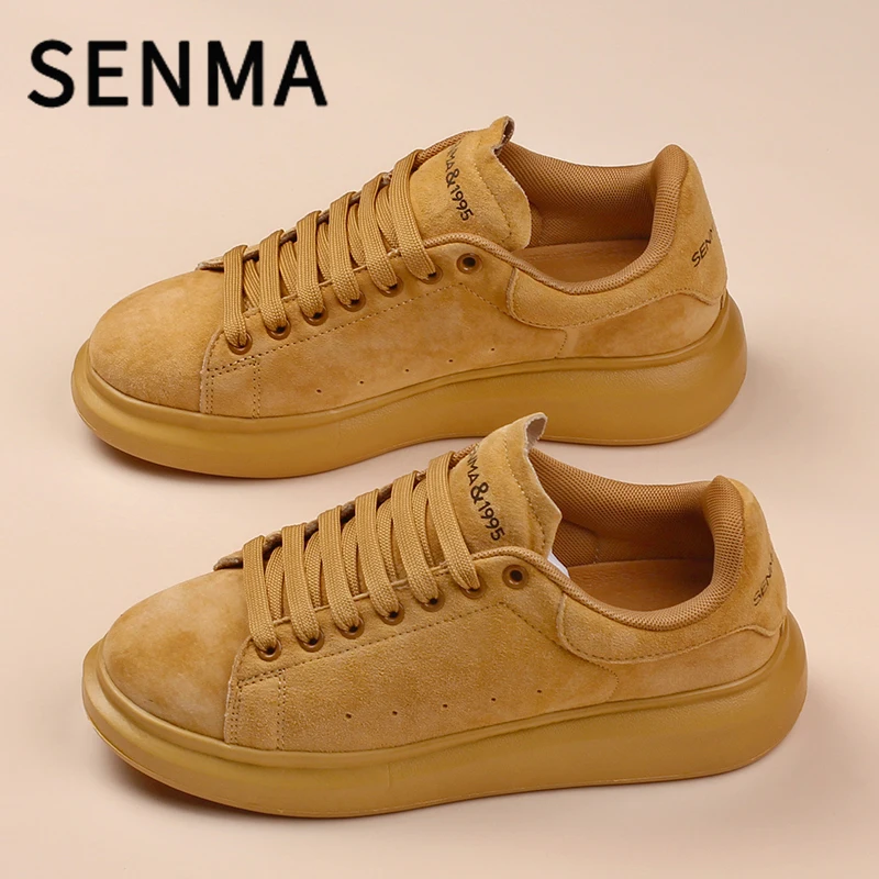 

SENMA Genuine Leather Couple Skateboarding Shoes Men's and Women's Versatile Casual Shoes Thick Bottom Sports Shoes Men Sneakers