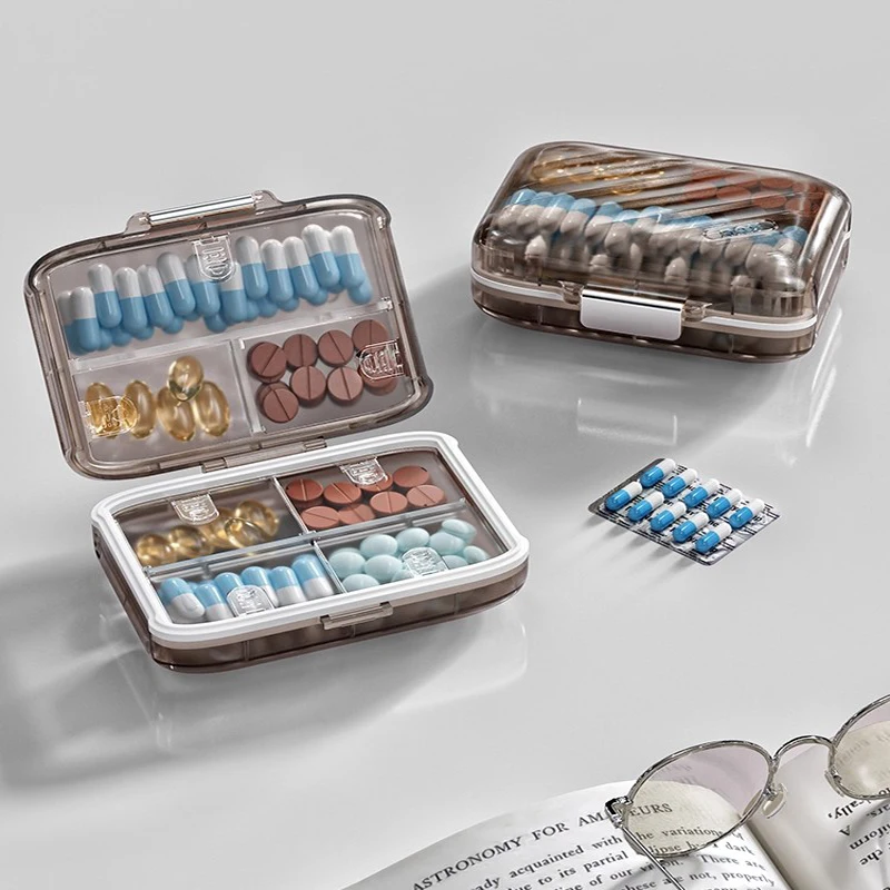 

Портативная дорожная аптечка на 7 дней, герметичный контейнер большой емкости с несколькими отделениями, водонепроницаемый и герметичный, ежедневная таблетка Orga