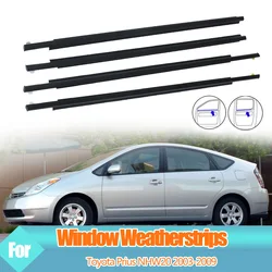 4PCS Car Outer Windows Rubber Weatherstrip For Toyota Prius NHW20 2003-2009 Waterproof Pressure Strip Sealing Strip Accessories