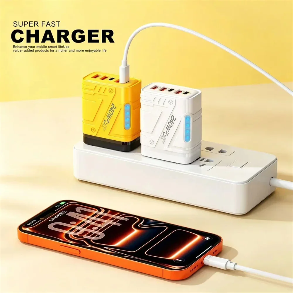 240W USB Charger QC3.0 PD Fast Charging Adapter Mobile Phone Quick Charging Wall Charger EU/US For iPhone Xiaomi Huawei Samsung