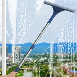 2 In 1 Glass Wiper For Scraping And Washing, Double-sided Window Glass Floor Cleaning Scraper Brush