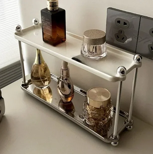 

Bathroom cosmetic countertop restroom supplies toilet desktop sink organizer shelf bathroom storage cup holder postmodern