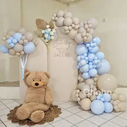 Cream Blue Beige Balloon Garland Arch Kit Kids Boy Baby Shower Decoration 1st Birthday Baptism Christening Blue Balloon Set