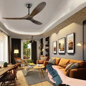 

Современные потолочные вентиляторы из цельного дерева, электрическая вентиляция для наружного использования, дома, отеля, гаража, ресторана, оптовая продажа, подвесные светильники