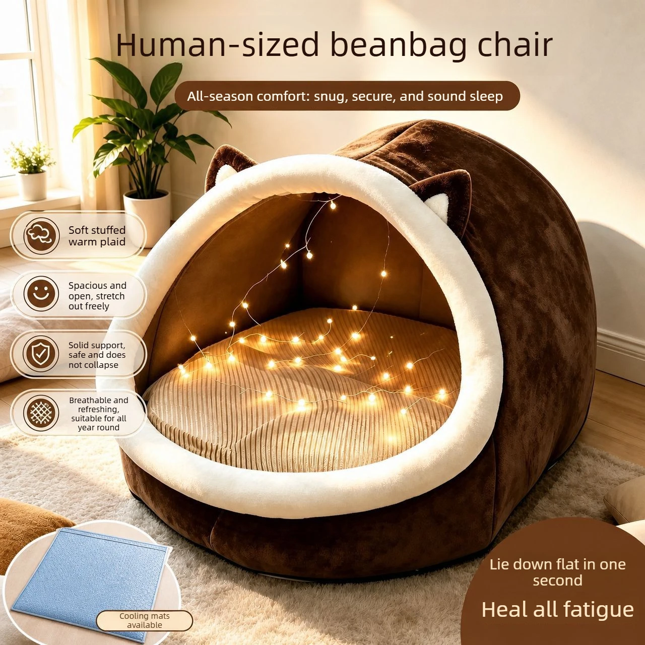 Four season universal cartoon shaped tent pet bed, windproof and warm large dog bed cat bed, light luxury human dog bed sofa bed image 3
