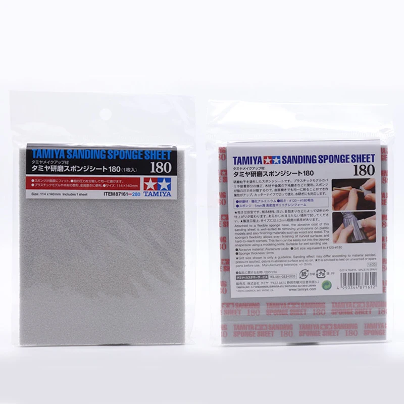 TAMIYA 87147-87150/87161-87163/87170-87171 Sanding Sponge Sheet 180#~3000# 1PCS Sponge Sandpaper 114*145mm Finishing Craft Tools