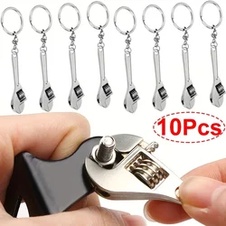 1-10 pcs Universal Mini Wrench Keychain Portable Hand Tool Metal Adjustable Jaw Spanner Key Chain Wrench Hand Repairing Tools