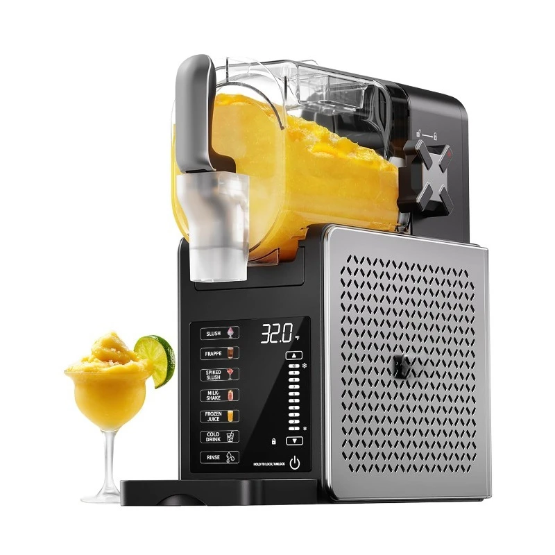 Máquina Slushie de 92 oz, máquina Slushy para el hogar, 6 programas preestablecidos, funcionamiento silencioso, pantalla LED, limpieza automática, sin necesidad de hielo