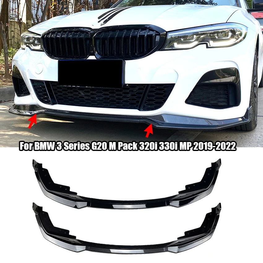 

Car Front Bumper Lip Body Kit For BMW 3 Series G20 M Pack 320i 330i MP 2019-2022 Spoiler Splitter Bumper Canard Lip Black ABS