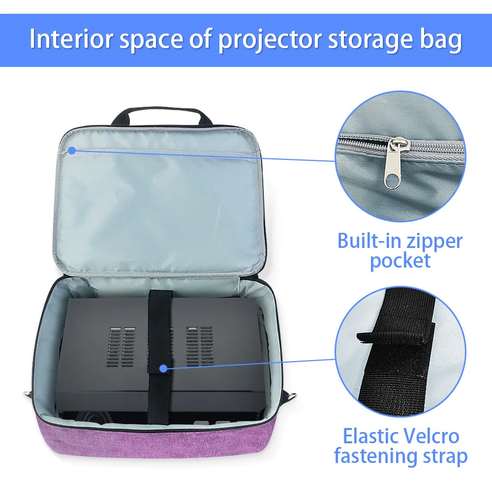 Projector Storage Bag with Storage Pockets Lens Storage Bag Portable Multifunctional Tool Bag Sleeve Travel Bag Video Projector