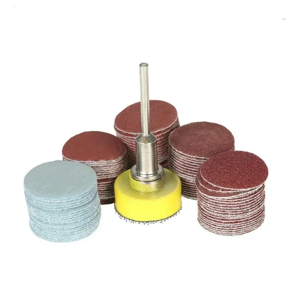 100pcs 1 인치 (25mm) 샌딩 디스크 패드 100-3000 Dremel 로타리 도구 용 그릿 연마 패드 키트 샌드페이퍼 액세서리 AA