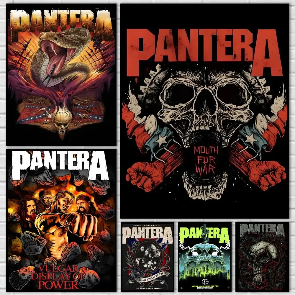 Music P-pantera Rock Band Painting Calligraphy Canvas Mural For Interior Walls Crease-Free Beautiful For Living Room Bedroom