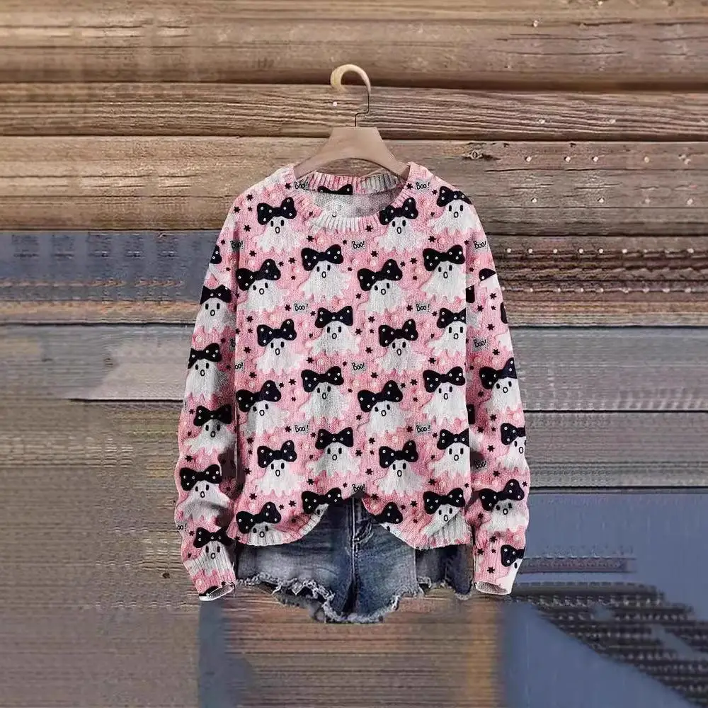 

Осень-зима, новый женский свитшот на Хэллоуин с 3D цифровым принтом Ne, длинный све, женский модный трансграничный сгусток...