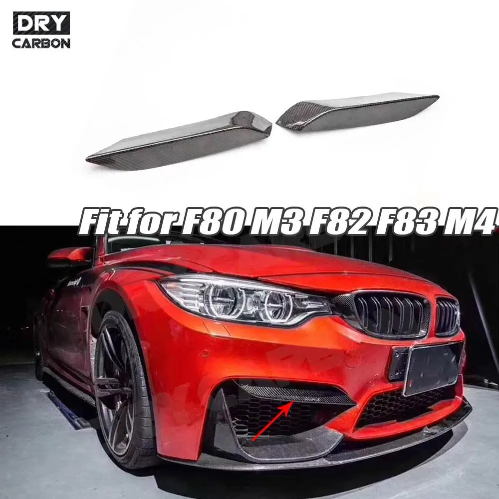 

Carbon Fiber Front FogLamp Splitters Eyebrows Covers Trim Stickers for BMW 3 4 Series F80 M3 F82 F83 M4 2014-2019