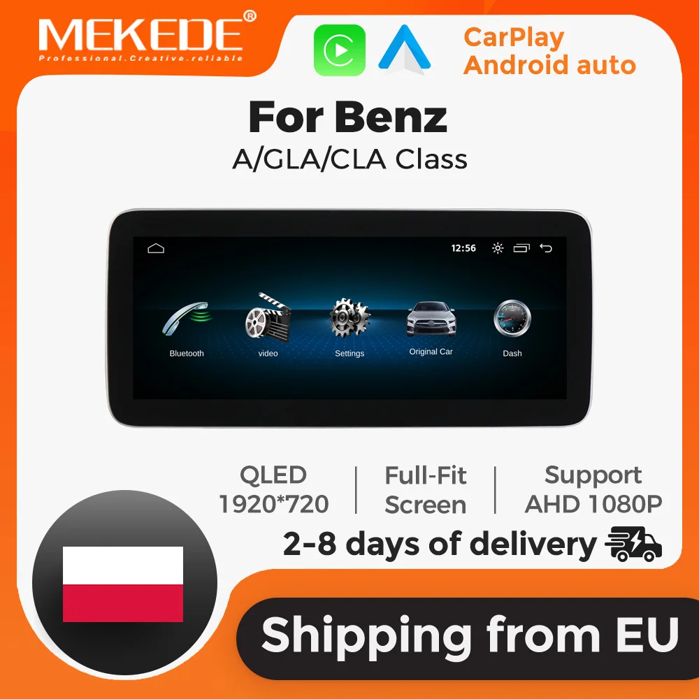 MEKEDE 10.25/12.3" Lecteur multimédia automobile Linux, CarPlay sans fil, autoradio Android Auto pour Mercedes Benz Classe A GLA CLA W176 C177 X156 W463 NTG4.5 5.0 GPS Mirror Link Double Système