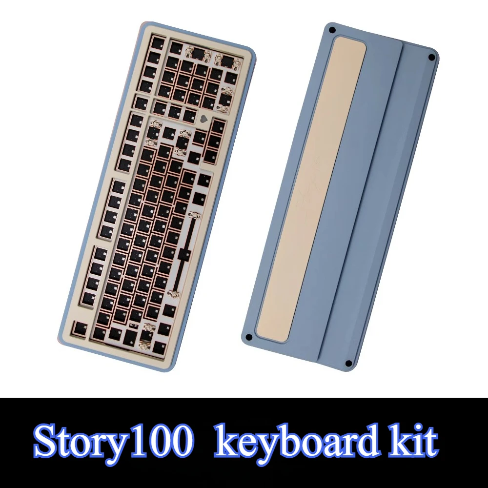 

Story100 Mechanical Keyboard Kit Customized Aluminum Gasket CNC Tri-Mode RGB Hot-Swap Wireless Kit Game Office Accessories Gift